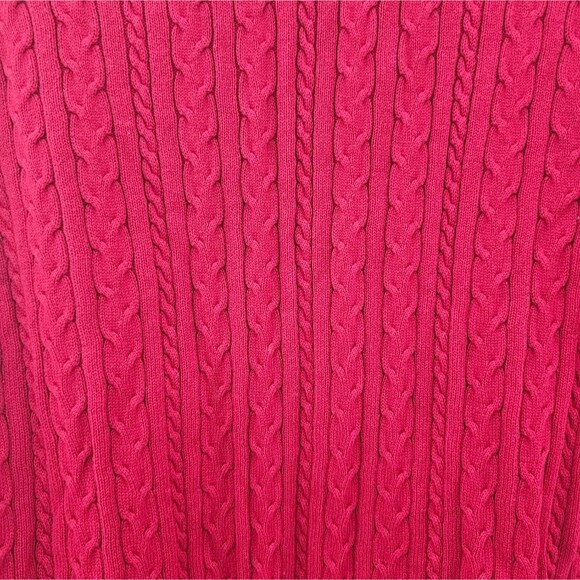 Alex Cannon Red Cable Knit Sweater Sz L Holiday Christmas Winter Classic Preppy - Picture 5 of 12